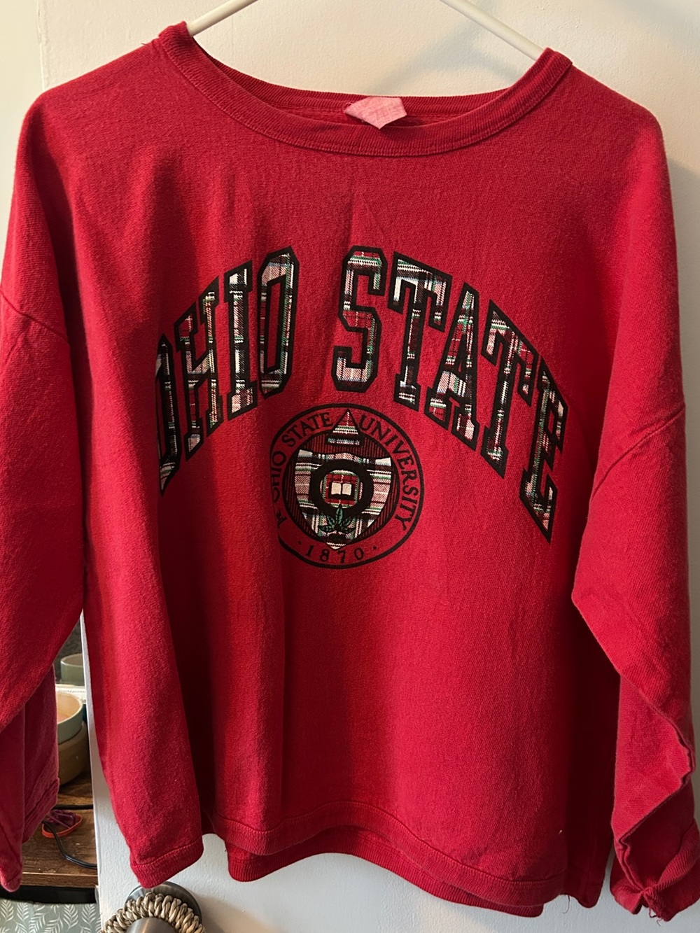 VTG Ohio State Red Crewneck Sweatshirt with Logo